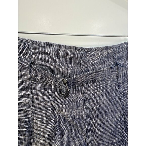 Max Studio Small Blue Chambray Wide-Leg Womens Pants With Adjustable Waist & Sid - Picture 3 of 10